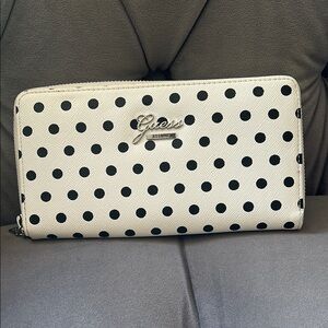 Guess Polka Dot Wallet - Black and White